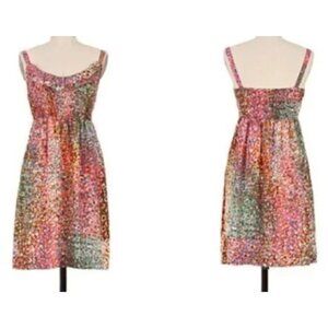 Anthropologie Maeve Confetti Whirl Silk Socked Ruffle dress, size Small